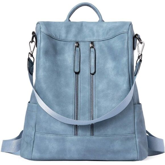 OLYE Leather Backpack for Women- BLUE main image 4